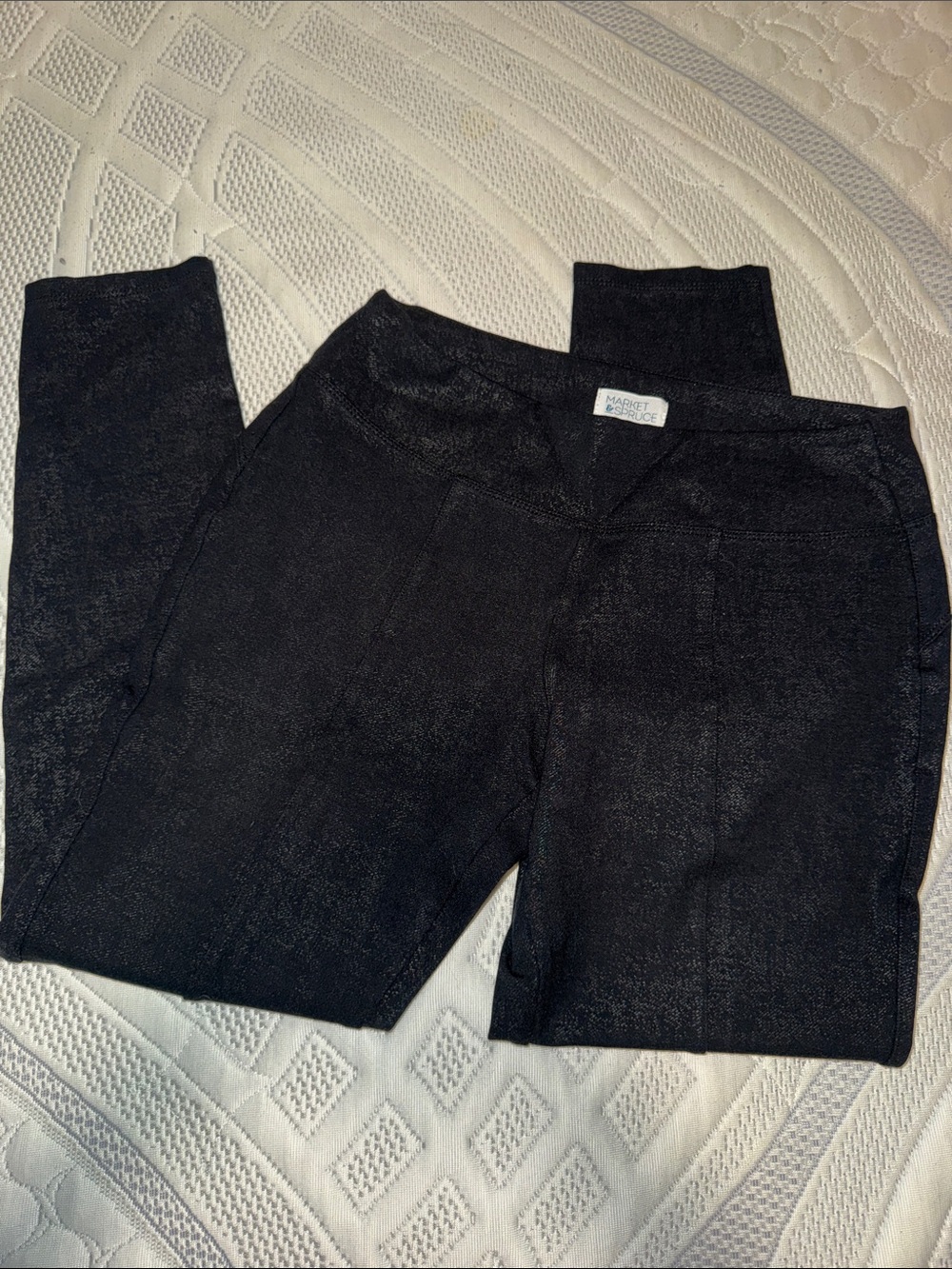 Market & Spruce Shimmery Black Ponte Leggings